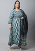 Pure Cambric Cotton Printed Plus Size Kurta Set With Dupatta