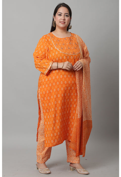 Pure Cambric Cotton Embroidered Kurta Set With Dupatta