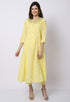 Yellow Pure Cambric Cotton Floral Embroidered Kurta Set With Dupatta