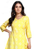 Yellow And White Pure Cambric Cotton Printed Kurta With Palazzo