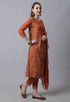 Pure Cotton Jaipuri Printed & Hand Work Kurta Set With Dupatta