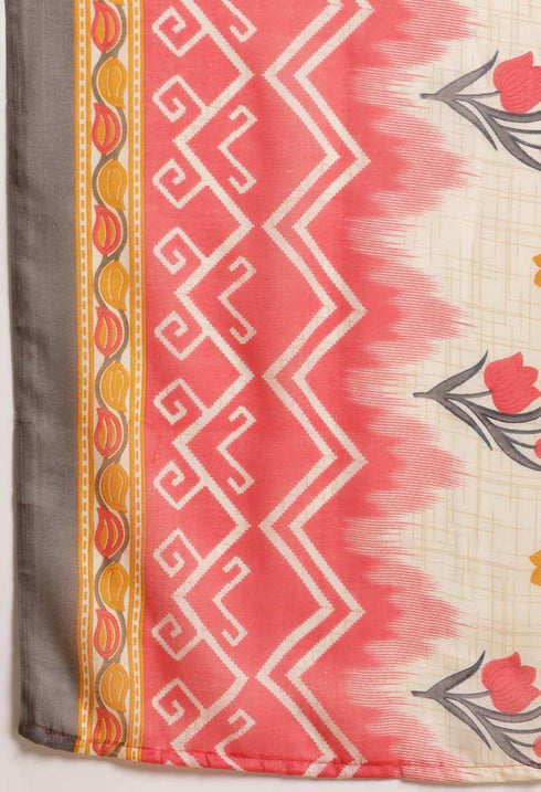 Rajnandini Peach Cotton Blend Printed Salwar Suit