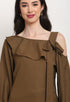 Brown Polyester Solid Top
