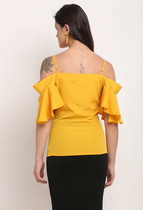 Yellow Polyester Solid Top