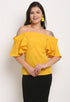 Yellow Polyester Solid Top
