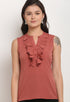 Mauve Pink Polyester Solid Top