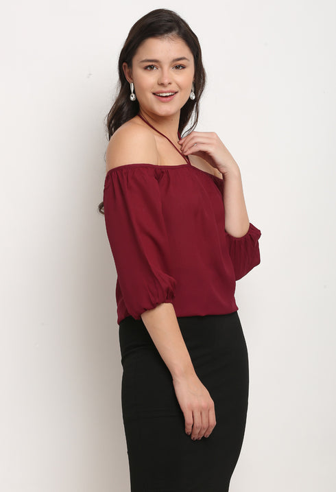 Wine Polyester Solid Top