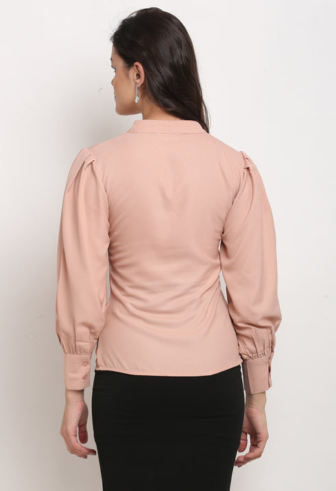 Dusty Pink Polyester Solid Top