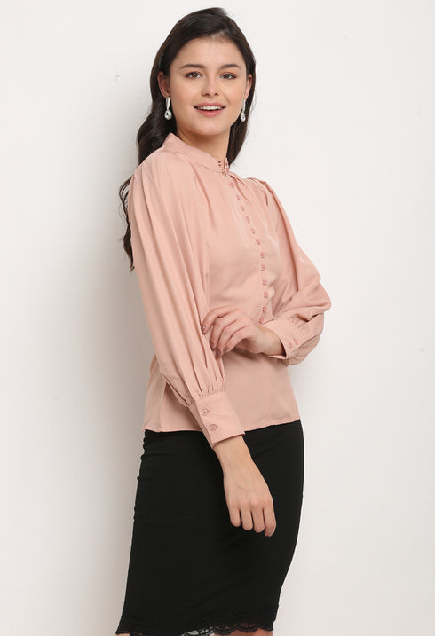 Dusty Pink Polyester Solid Top