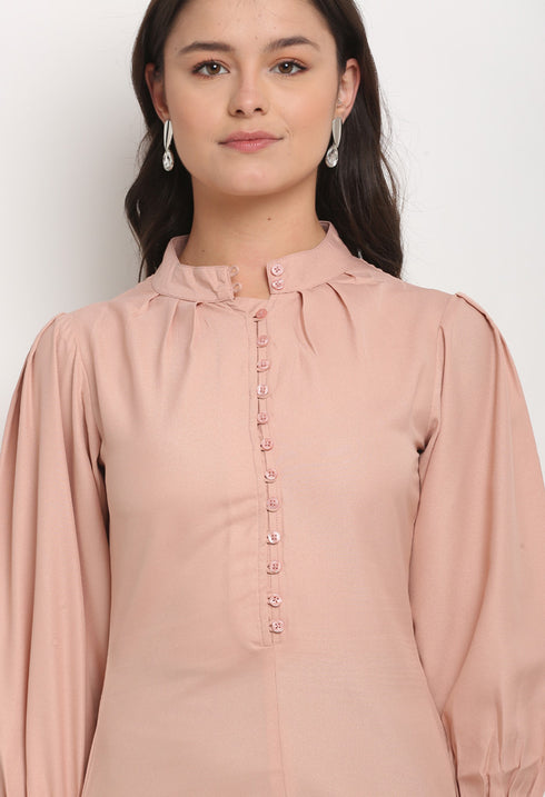 Dusty Pink Polyester Solid Top