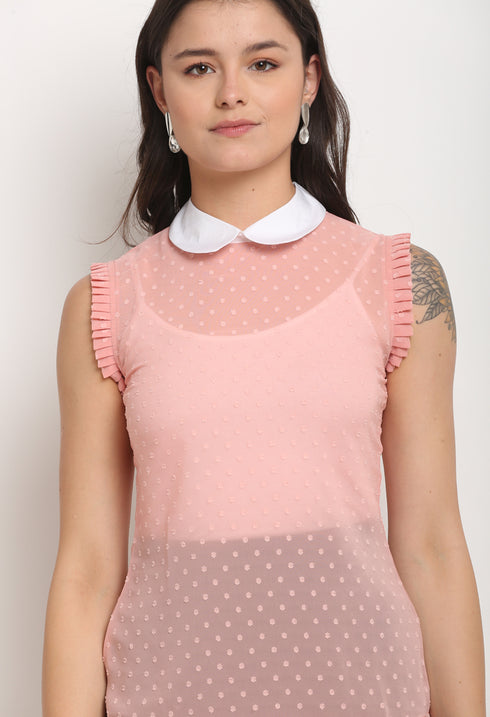 Light Pink Georgette Solid Top