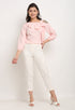 Light Pink Polyester Solid Top
