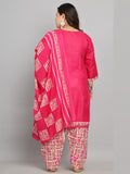 Pink Cotton Blend Printed Ready to Wear Patiala Salwar Suit