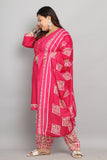 Pink Cotton Blend Printed Ready to Wear Patiala Salwar Suit