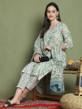 Rajnandini Women's Pure Cotton Jaipuri Printed Kurta & Pant With Dupatta