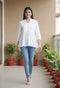 Off White Pure cotton Embroidered Short Top