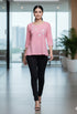 Light Pink Pure Cotton Patch Work Embroidered Short Top
