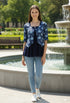 Navy Blue Pure Cotton Jaipuri Printed Short Top