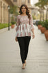 White & Pink Pure Cotton Floral Printed Short Top