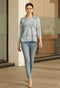 White & Blue Pure Cotton Tie-Die Printed Short Top