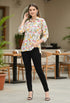 Off White Pure cotton Jaipuri Printed Short Top