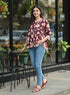 Wine Pure Cotton Jaipuri Printed Short Top