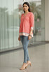 Peach Pure Cotton Bandhani Printed Short Top