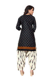 Black Cotton Blend Printed Ready to Wear Patiala Salwar Suit