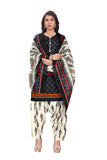 Black Cotton Blend Printed Ready to Wear Patiala Salwar Suit