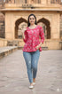 Pink Pure Cotton Jaipuri Printed Short Top