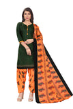 Green Cotton Blend Printed Ready to Wear Patiala Salwar Suit