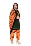 Green Cotton Blend Printed Ready to Wear Patiala Salwar Suit