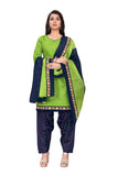 Parrot Green Cotton Blend Printed Ready to Wear Patiala Salwar Suit