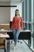 Red Pure Cotton Jaipuri Printed Short Top