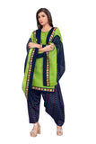 Parrot Green Cotton Blend Printed Ready to Wear Patiala Salwar Suit