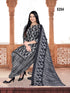 Black & White Cotton Blend Printed Unstitched Salwar Suit Material