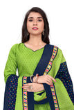 Parrot Green Cotton Blend Printed Ready to Wear Patiala Salwar Suit