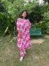 Women Pink & White Cotton Blend  Floral Printed Kurta & Pant With Dupatta