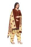 Brown Cotton Blend Printed Ready to Wear Patiala Salwar Suit