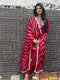 Wine Pure Cambric Cotton Floral Embroidered Kurta Set With Dupatta