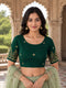 Rajnandini Women's Lycra Embroidered Readymade Blouse(BL1117GREEN0626)