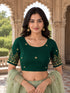 Rajnandini Women's Lycra Embroidered Readymade Blouse(BL1117GREEN0626)