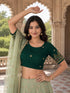 Rajnandini Women's Lycra Embroidered Readymade Blouse(BL1117GREEN0626)