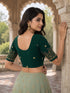 Rajnandini Women's Lycra Embroidered Readymade Blouse(BL1117GREEN0626)