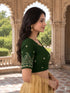 Rajnandini Women's Lycra Embroidered Readymade Blouse(BL1117MAHENDI0626)