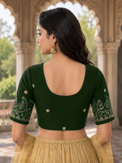 Rajnandini Women's Lycra Embroidered Readymade Blouse(BL1117MAHENDI0626)