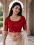 Rajnandini Women's Lycra Embroidered Readymade Blouse(BL1117RED0626)
