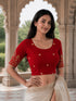 Rajnandini Women's Lycra Embroidered Readymade Blouse(BL1117RED0626)