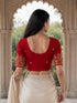 Rajnandini Women's Lycra Embroidered Readymade Blouse(BL1117RED0626)