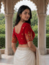 Rajnandini Women's Lycra Embroidered Readymade Blouse(BL1117RED0626)